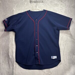 Vintage 90's Russell Athletic Pro Cut Blank Baseball Jersey Men's 52 USA Blue